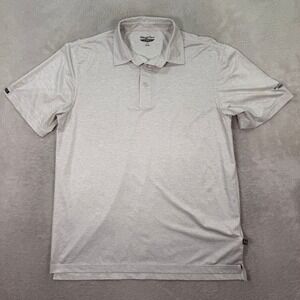 Straight Down Mens Large Polo Shirt Dallas Athletic Club Gray Heather Golf Sport